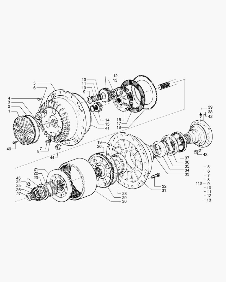 ЗАДНЯЯ ПЛАНЕТАРНАЯ ПЕРЕДАЧА В СБОРЕ