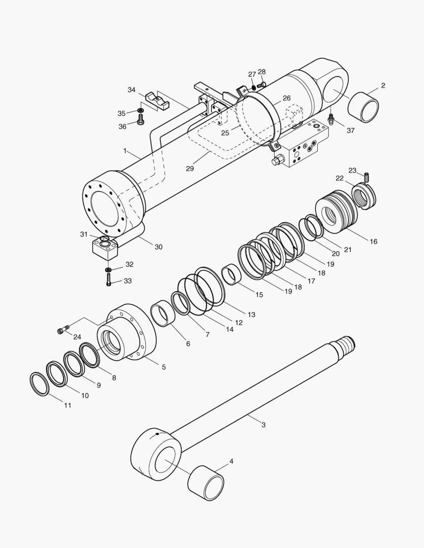 ЦИЛИНДР СТРЕЛЫ(ЛЕВОСТОРОННИЙ)-ГИДРОЗАМОК