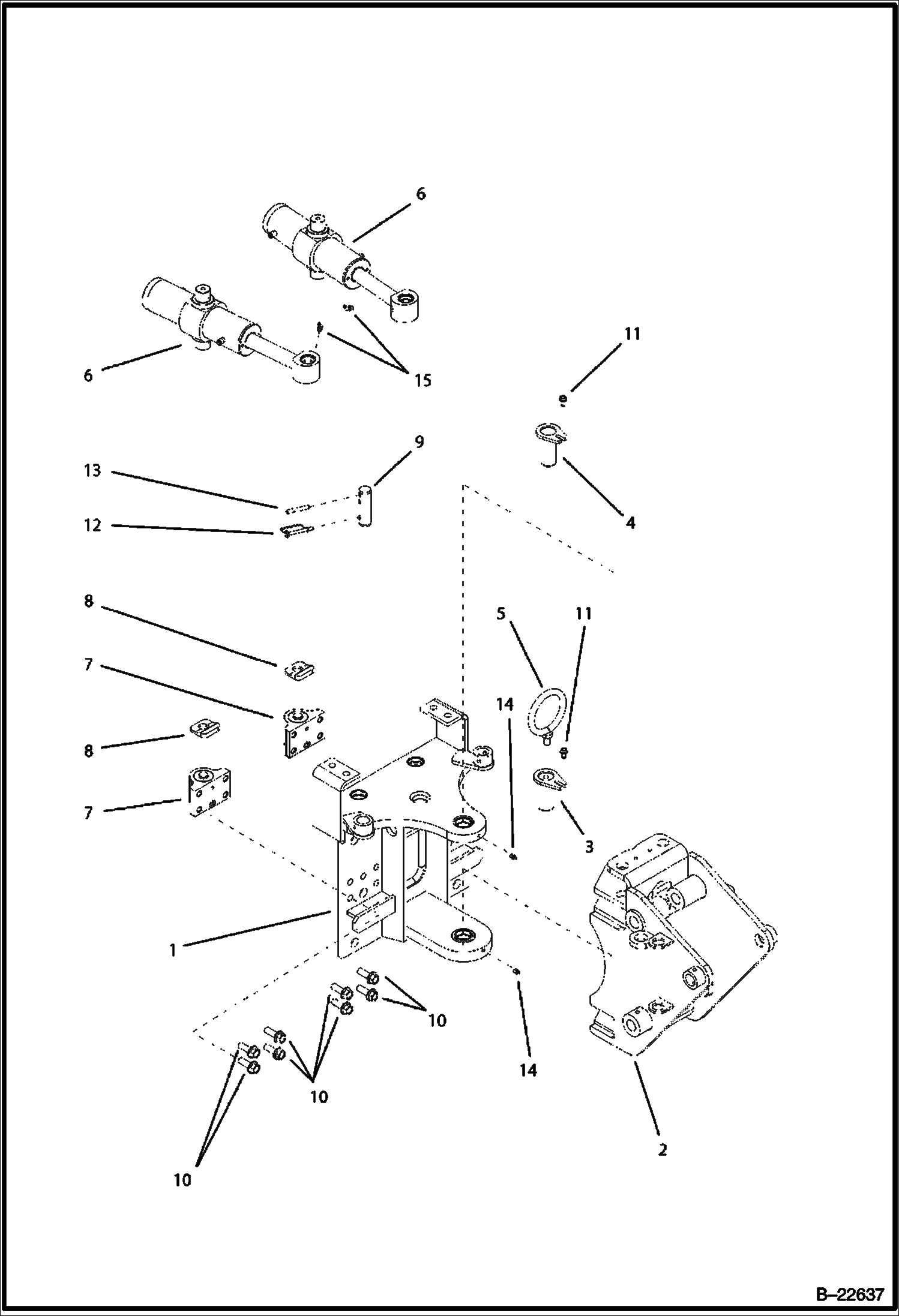 ЦИЛИНДР ПОВОРОТА БОКОВОЙ ВЫНОС ОБРАТНОЙ ЛОПАТЫ