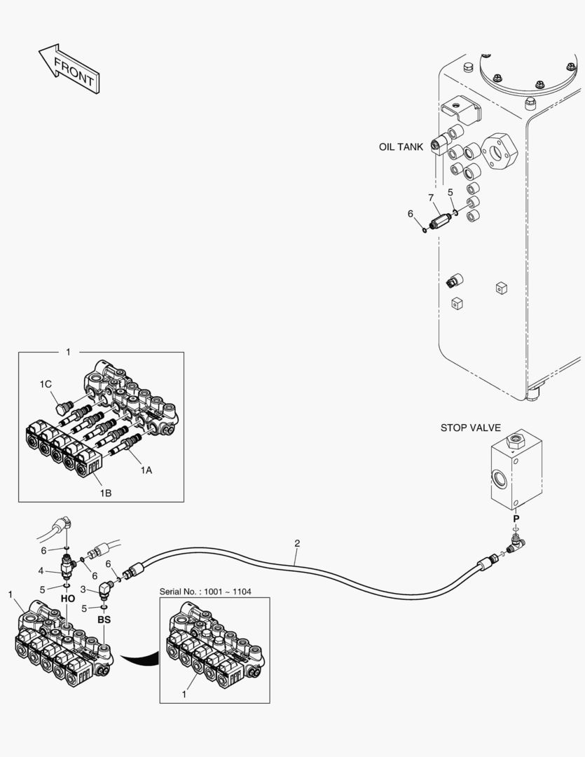 ТРУБОПРОВОД СЕРВОУПРАВЛЕНИЯ - 2 НАСОСА(2 ПУТИ)