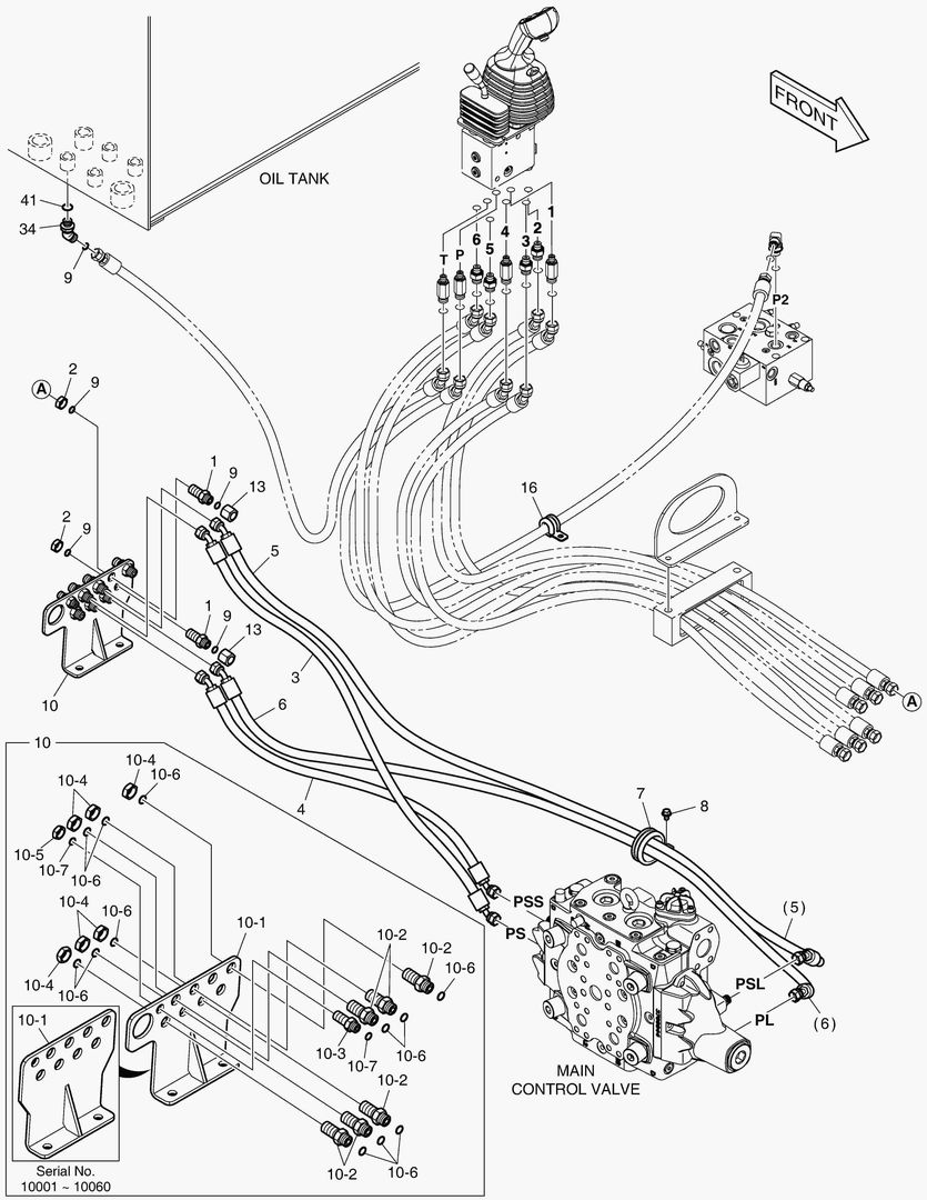 5160 PILOT PIPING - 2 SPOOL(3 LEVER) [10001~10101]