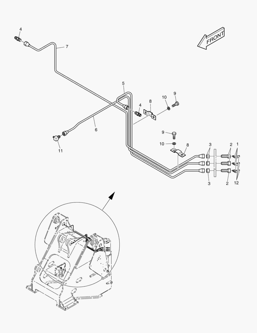 ПЕРЕДНИЙ ТРУБОПРОВОД СМАЗОЧНОЙ СИСТЕМЫ