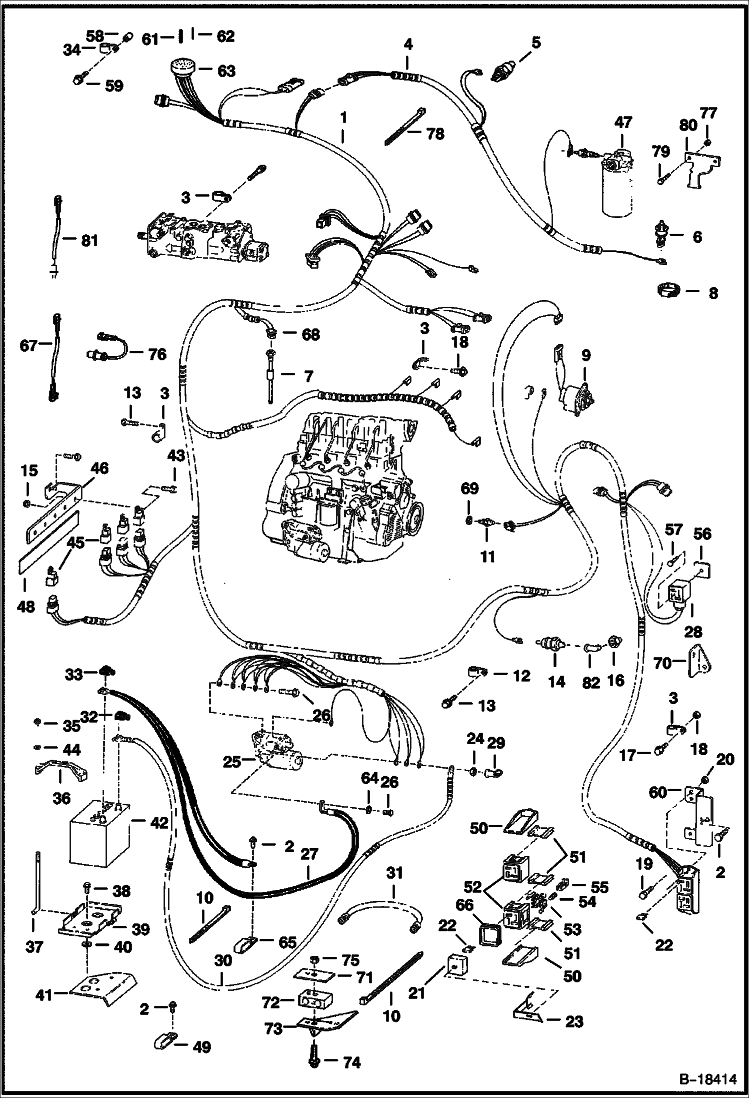 ЭЛЕКТРОСХЕМА ДВИГАТЕЛЯ (БЕЗ B.O.S.S. (ОПЦИЯ))