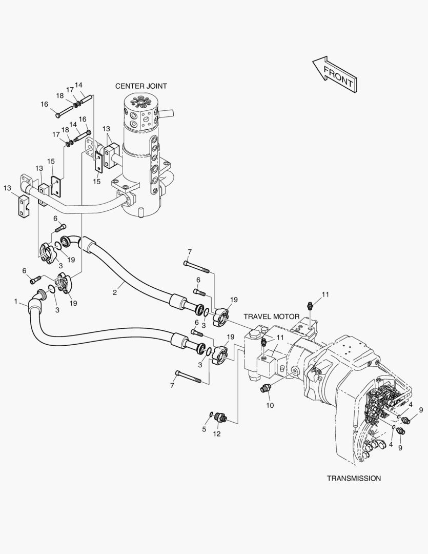 Схема СИСТЕМА ТРУБОПРОВОДА КАРДАННОГО ВАЛА