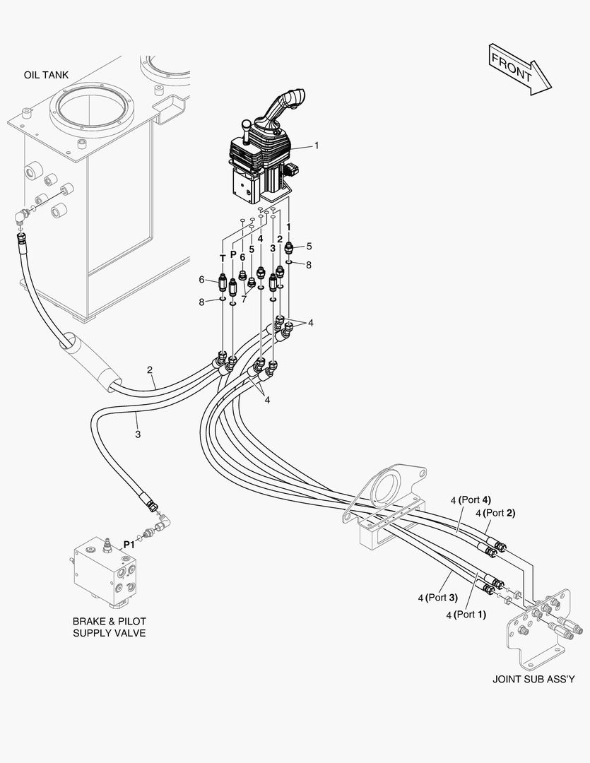 ТРУБОПРОВОД СЕРВОУПРАВЛЕНИЯ - ДЖОЙСТИК