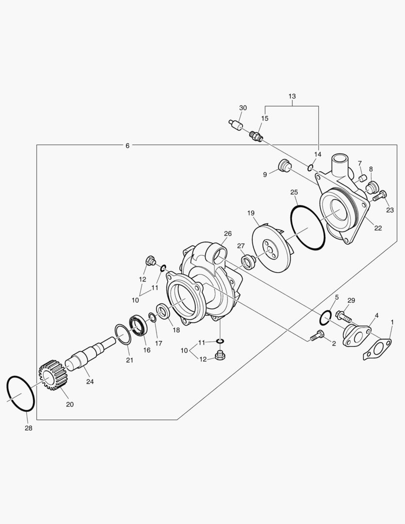 ВОДЯНАЯ ПОМПА В СБОРЕ(T-2)