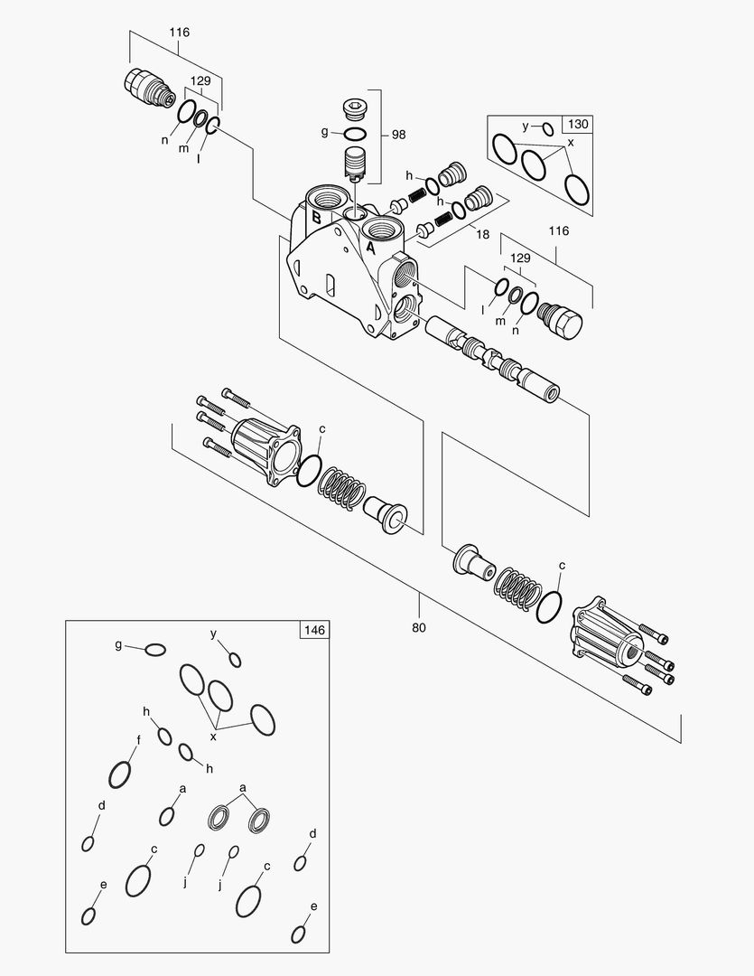 БЛОК ПОВОРОТА СТРЕЛЫ - РЕГУЛИРУЮЩИЙ КЛАПАН