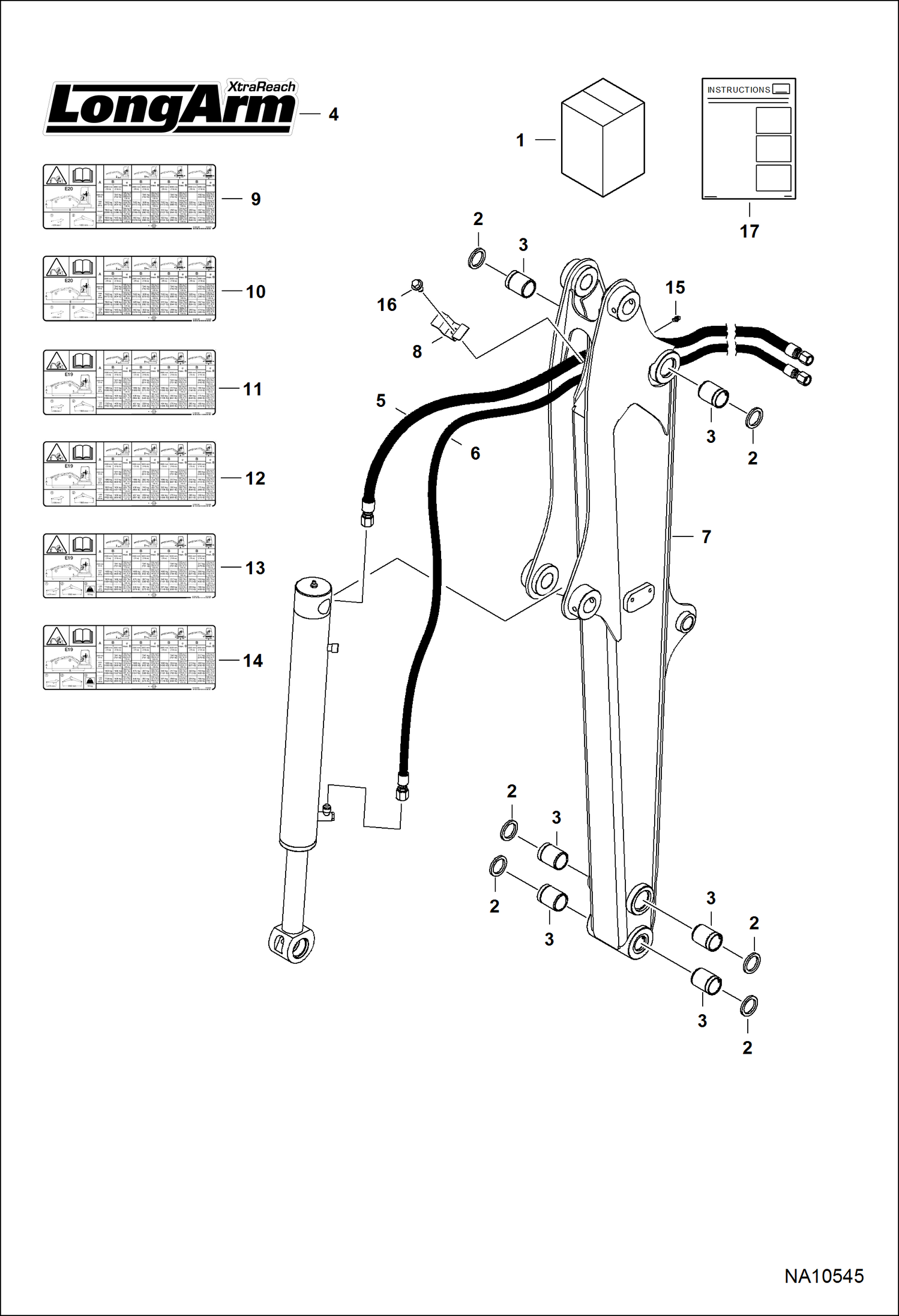 Схема КОМПЛЕКТ ДЛИННЫХ РУКОЯТЕЙ