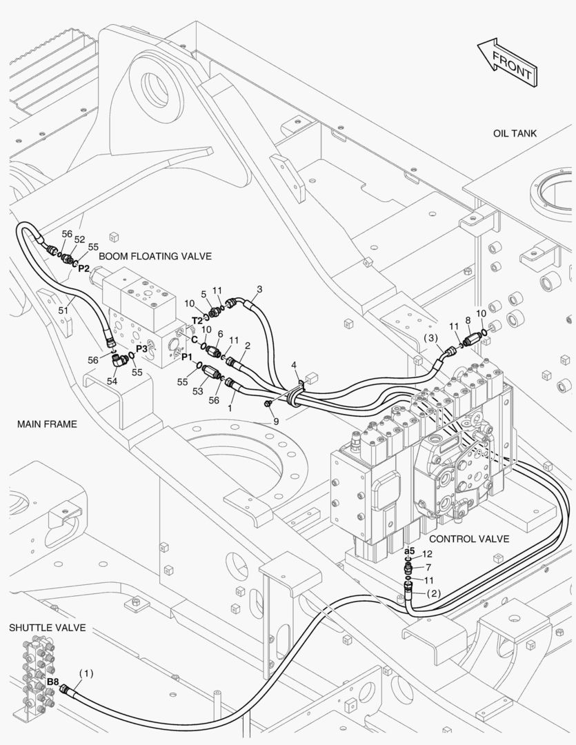 ТРУБОПРОВОД СЕРВОУПРАВЛЕНИЯ - СТРЕЛА ПЛАВАЮЩЕГО ТИПА