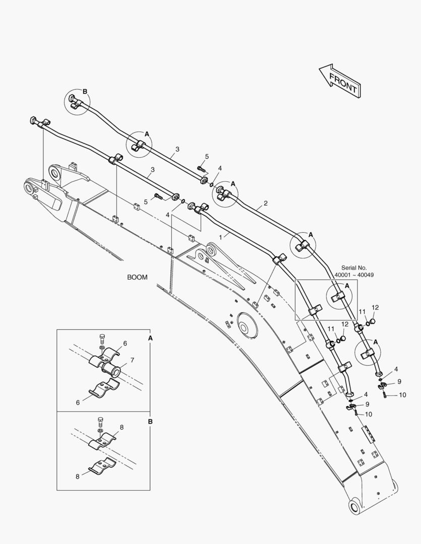 6700 BOOM PIPING - BOOM 5.2m(ONE & TWO WAY)