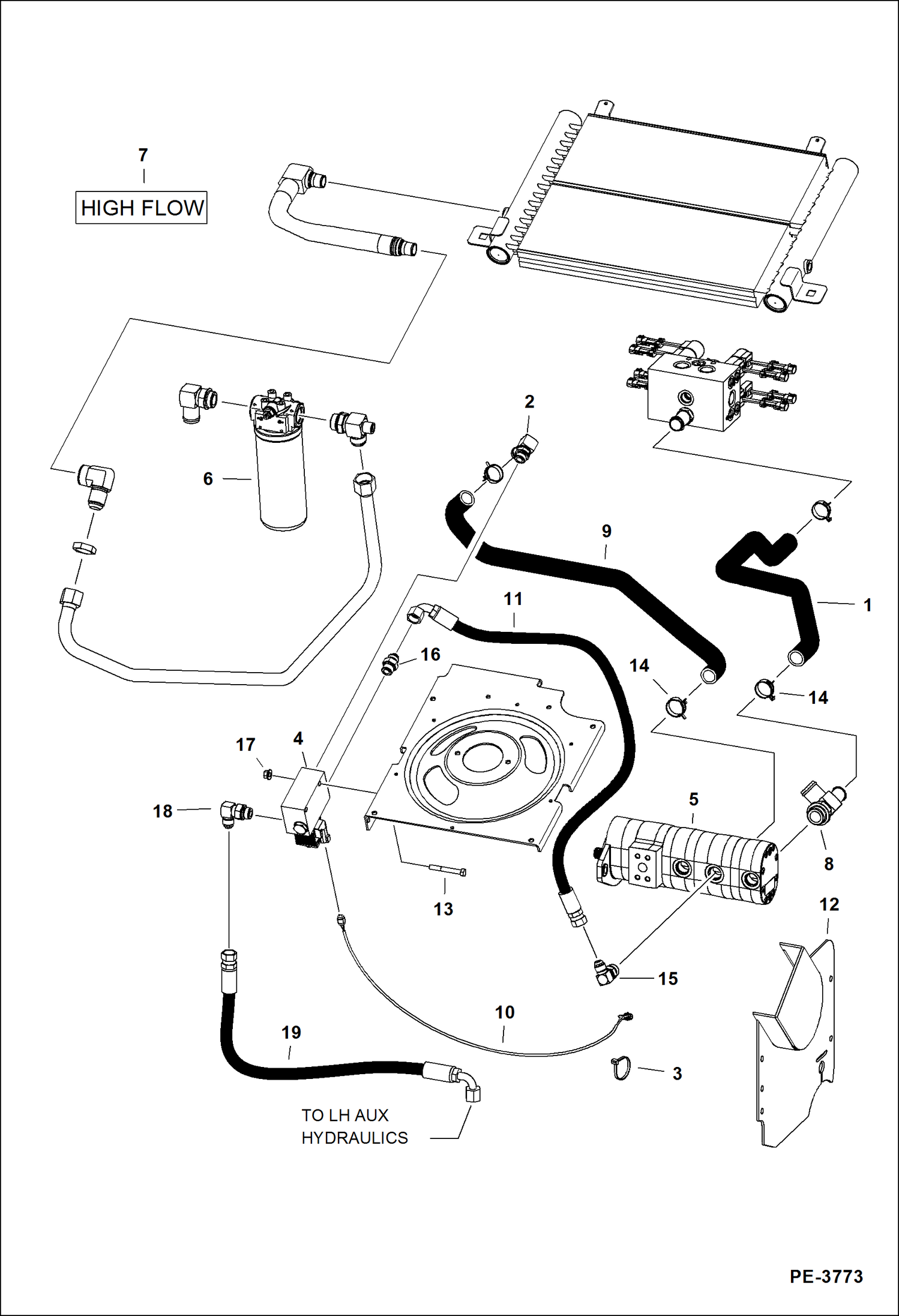 Схема ГИДРАВЛИКА ВЫСОКОЙ ПРОИЗВОДИТЕЛЬНОСТИ (СЕРИЙНЫЙ НОМЕР A5GW20095 И ВЫШЕ) (СЕРИЙНЫЙ НОМЕР A5GY20062 И ВЫШЕ)