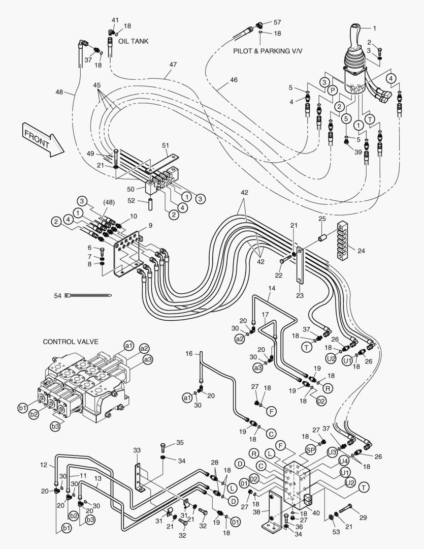 ТРУБОПРОВОД СЕРВОУПРАВЛЕНИЯ(ОДИН-3 КАТУШКИ)