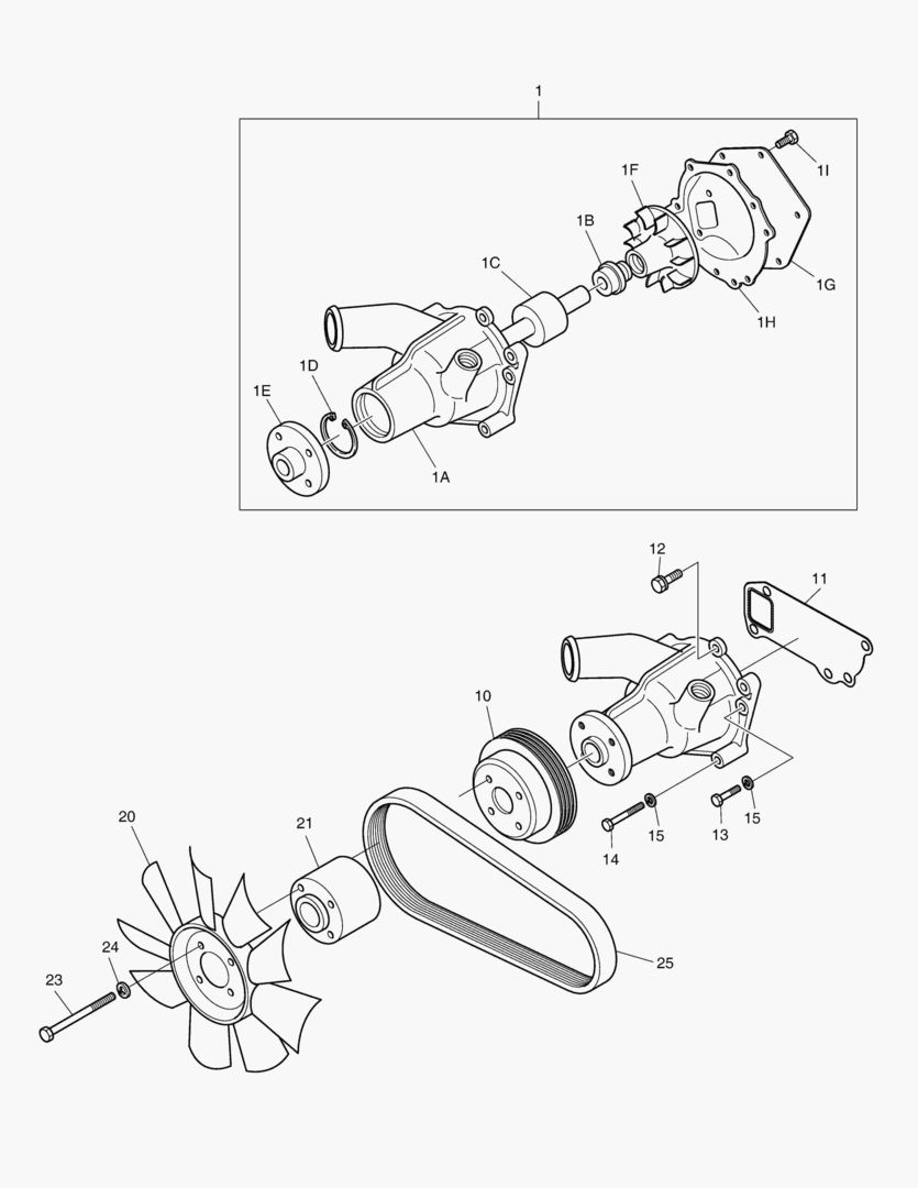 012 WATER PUMP & COOLING FAN