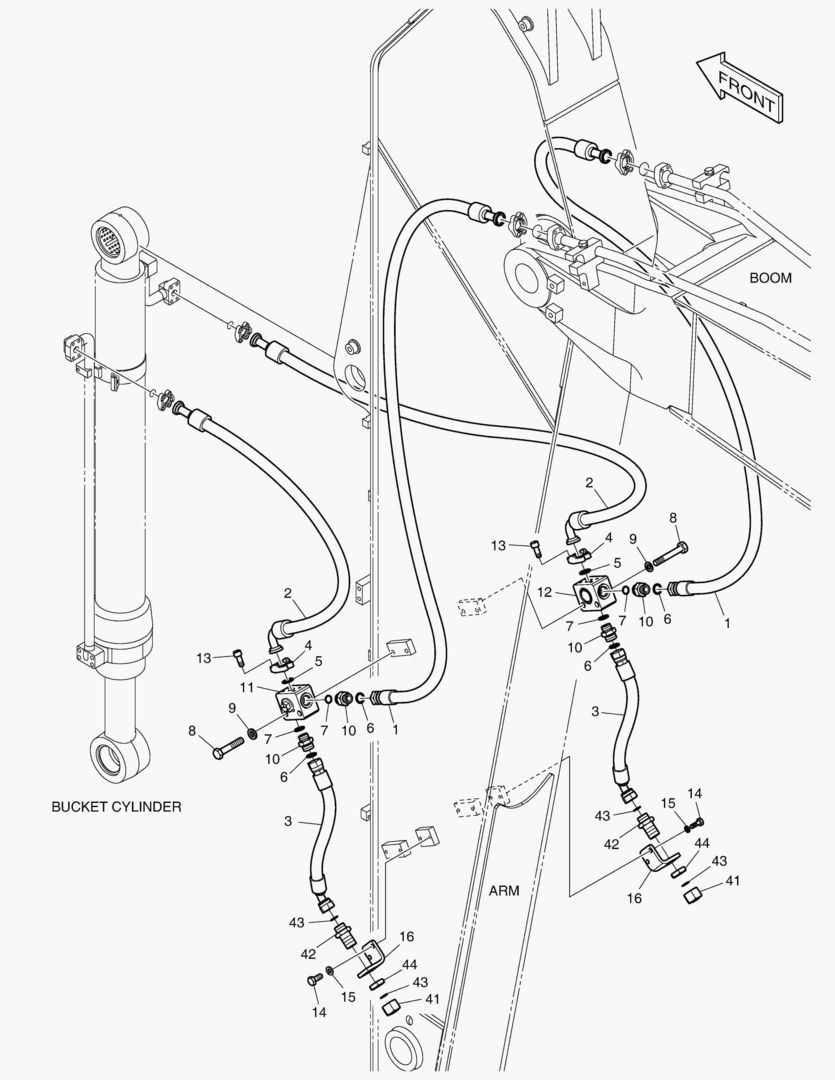 ГИДРОСИСТЕМА РУКОЯТИ - РУКОЯТЬ 3.5 м(ГРЕЙФЕРНЫЙ КОВШ)
