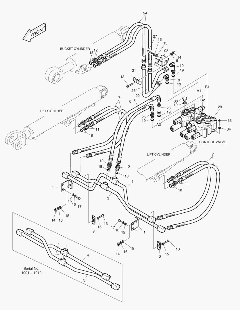 1175 CONTROL VALVE PIPING-3 SPOOL OPT. [1001~1020]