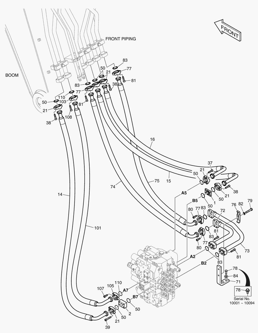 1340 MAIN PIPING(5) - FRONT PIPING