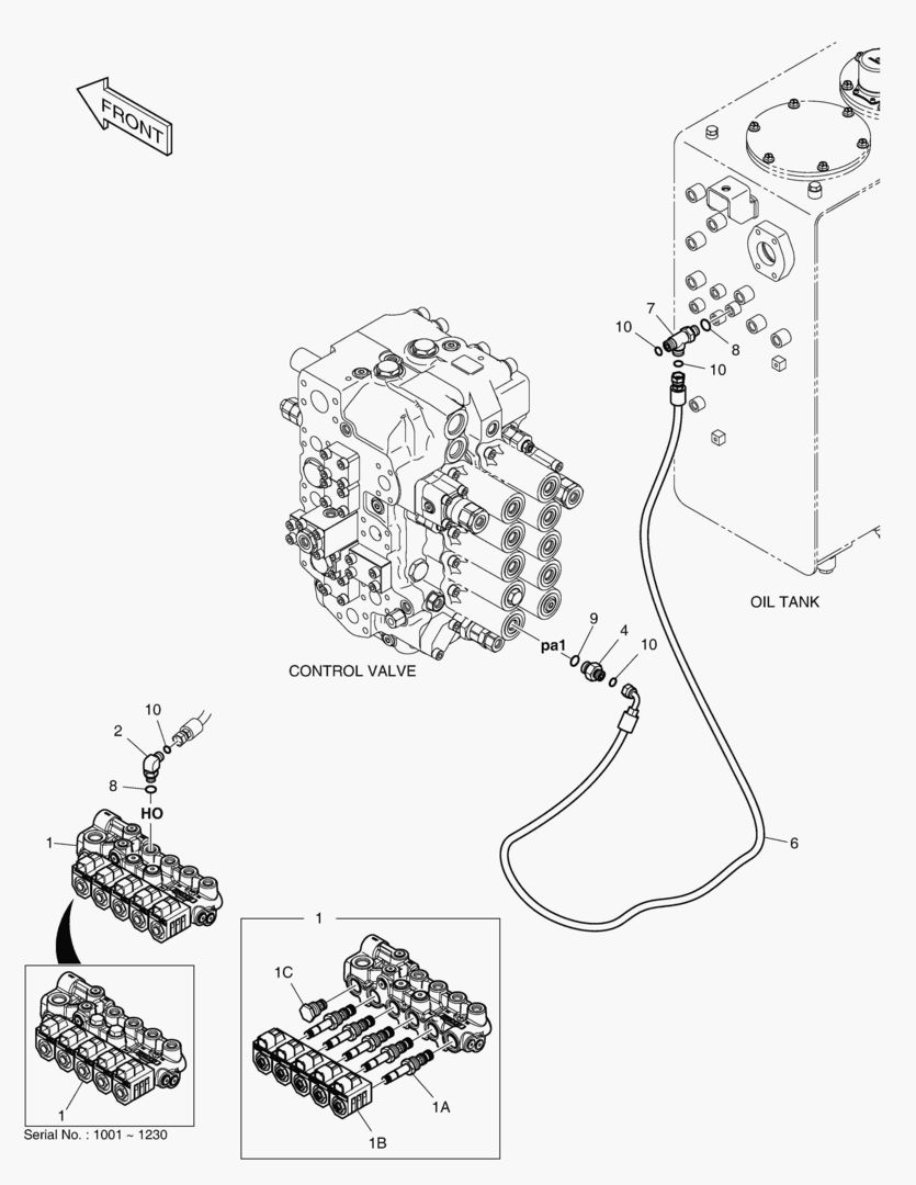 ТРУБОПРОВОД СЕРВОУПРАВЛЕНИЯ - 2 НАСОСА(ОДИН ПУТЬ)