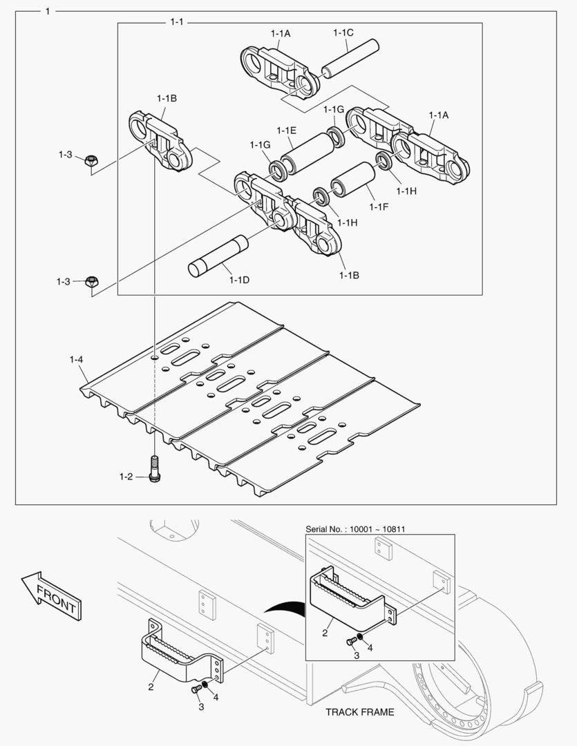 БАШМАК ГУСЕНИЦЫ - 800G(ФИКСИРОВАННАЯ ГУСЕНИЦА)