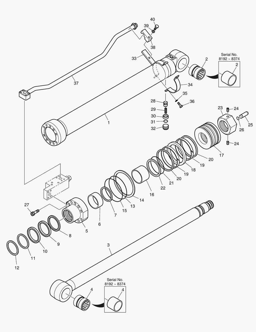 4451 ARM CYLINDER - ARM 2.5m(LOCK VALVE) [8192~]
