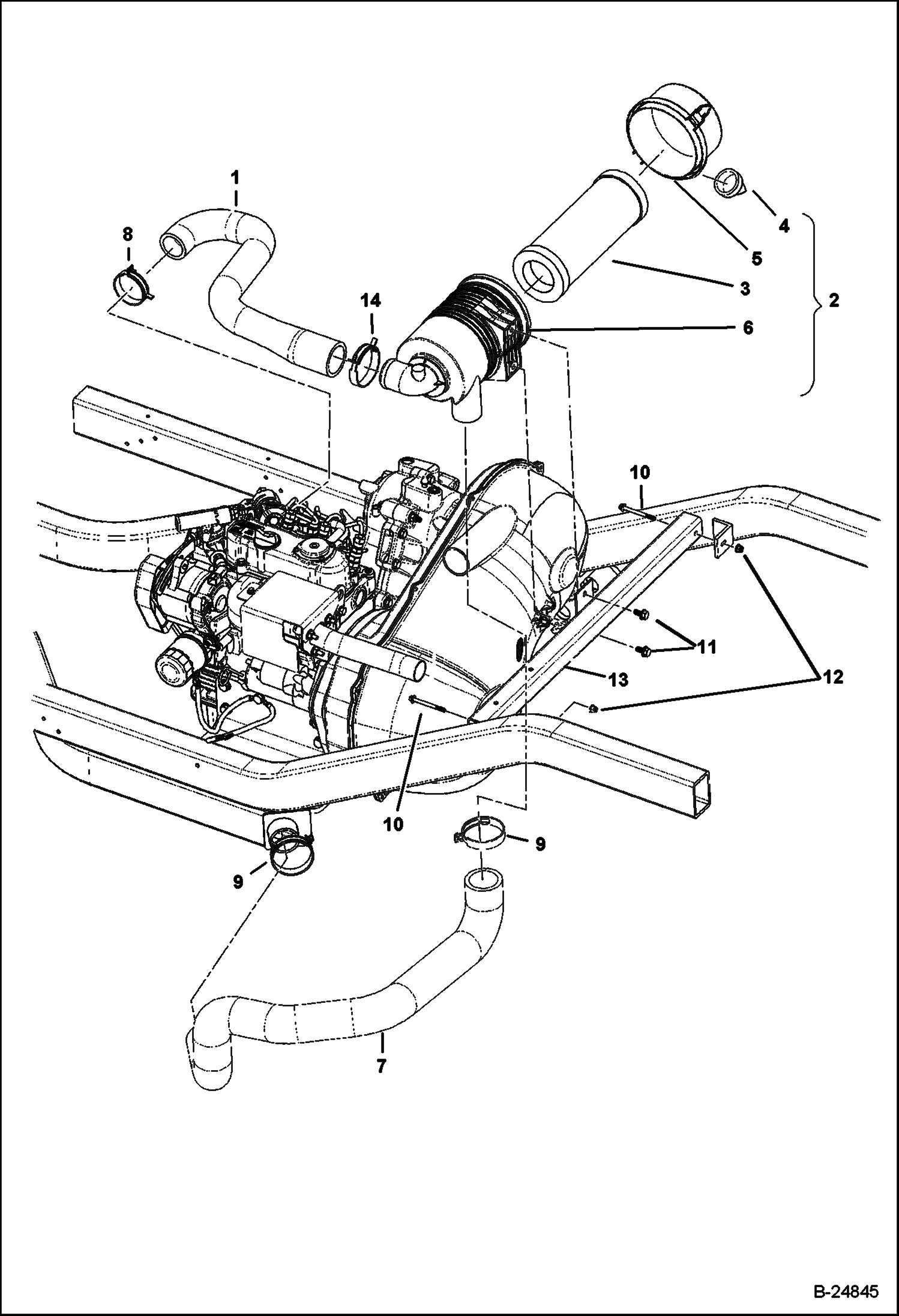 Схема ВПУСКНОЙ КАНАЛ И УЗЕЛ ВОЗДУШНОЙ КОРОБКИ ДИЗЕЛЬ
