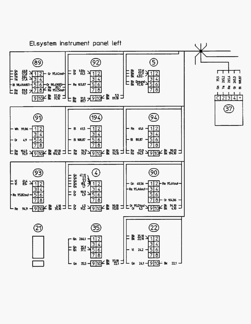 G062-5 ELECTRICAL SYSTEM; INSTRUMENT PANEL LEFT