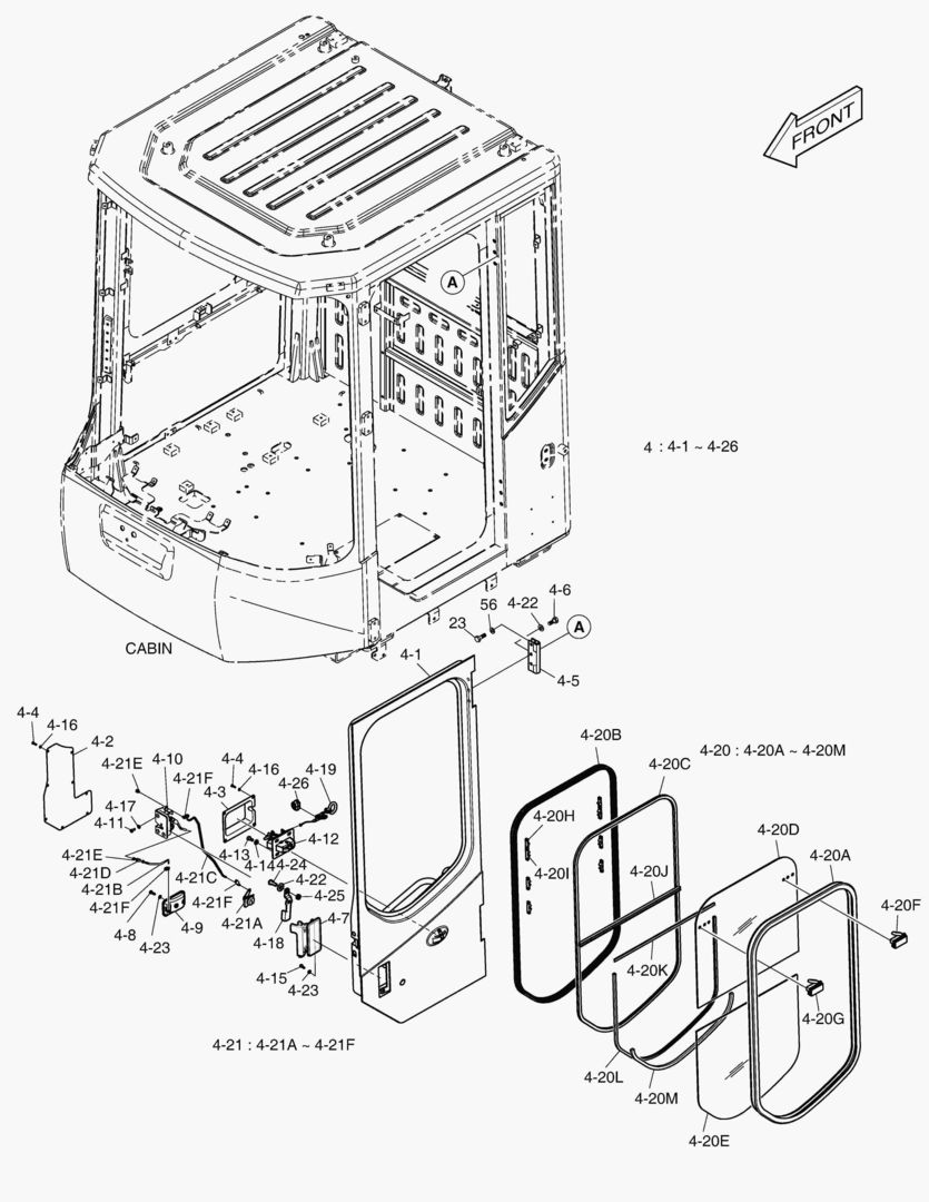 КАБИНА(3) - ДВЕРЬ В СБОРЕ(ЛЕВОСТОРОННИЙ)