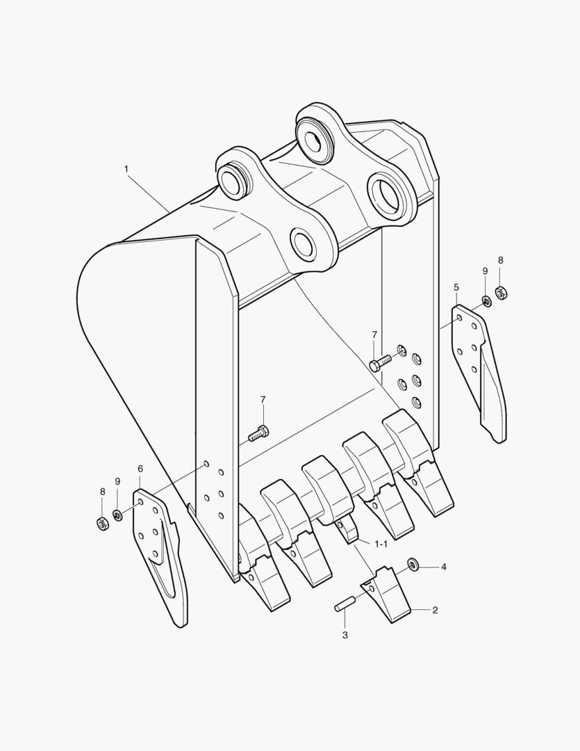 3120 BUCKET-0.5MВі-SIDE PIN TYPE