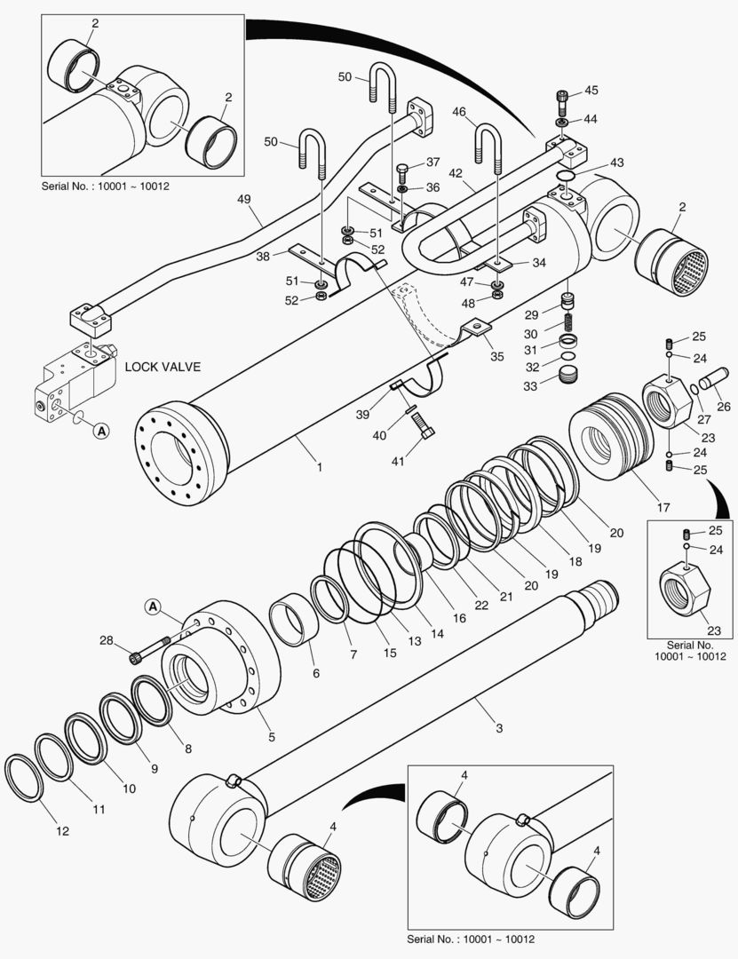 ЦИЛИНДР РУКОЯТИ - ГИДРОЗАМОК(СТРЕЛА 6.3 м)