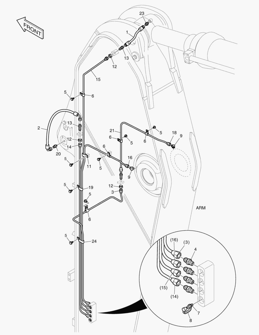 ТРУБОПРОВОД СМАЗОЧНОЙ СИСТЕМЫ - РУКОЯТЬ