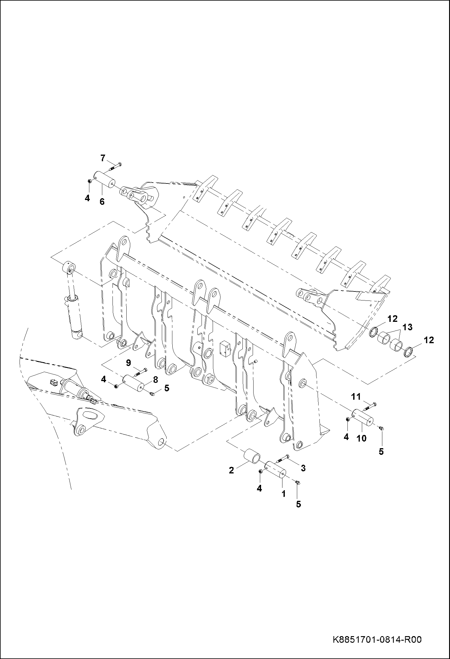 ДЕТАЛИ ДЛЯ СОЕДИНЕНИЯ ПЕРЕДНЕЙ КОВШОВОЙ СТРЕЛЫ
