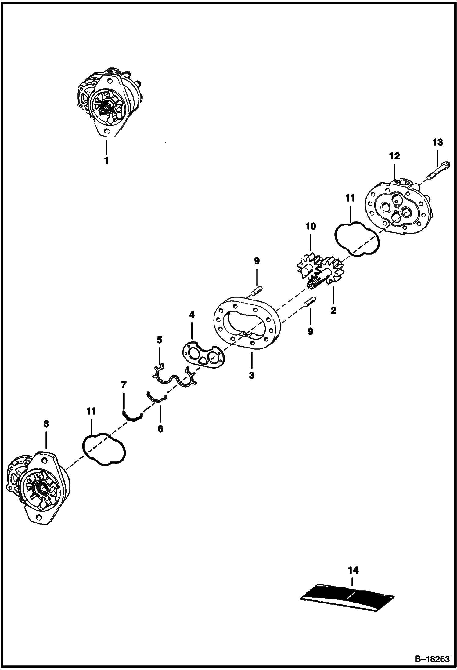 ШЕСТЕРЕННЫЙ НАСОС (#25306 RCA) (СЕРИЙНЫЙ НОМЕР 14999 И НИЖЕ)