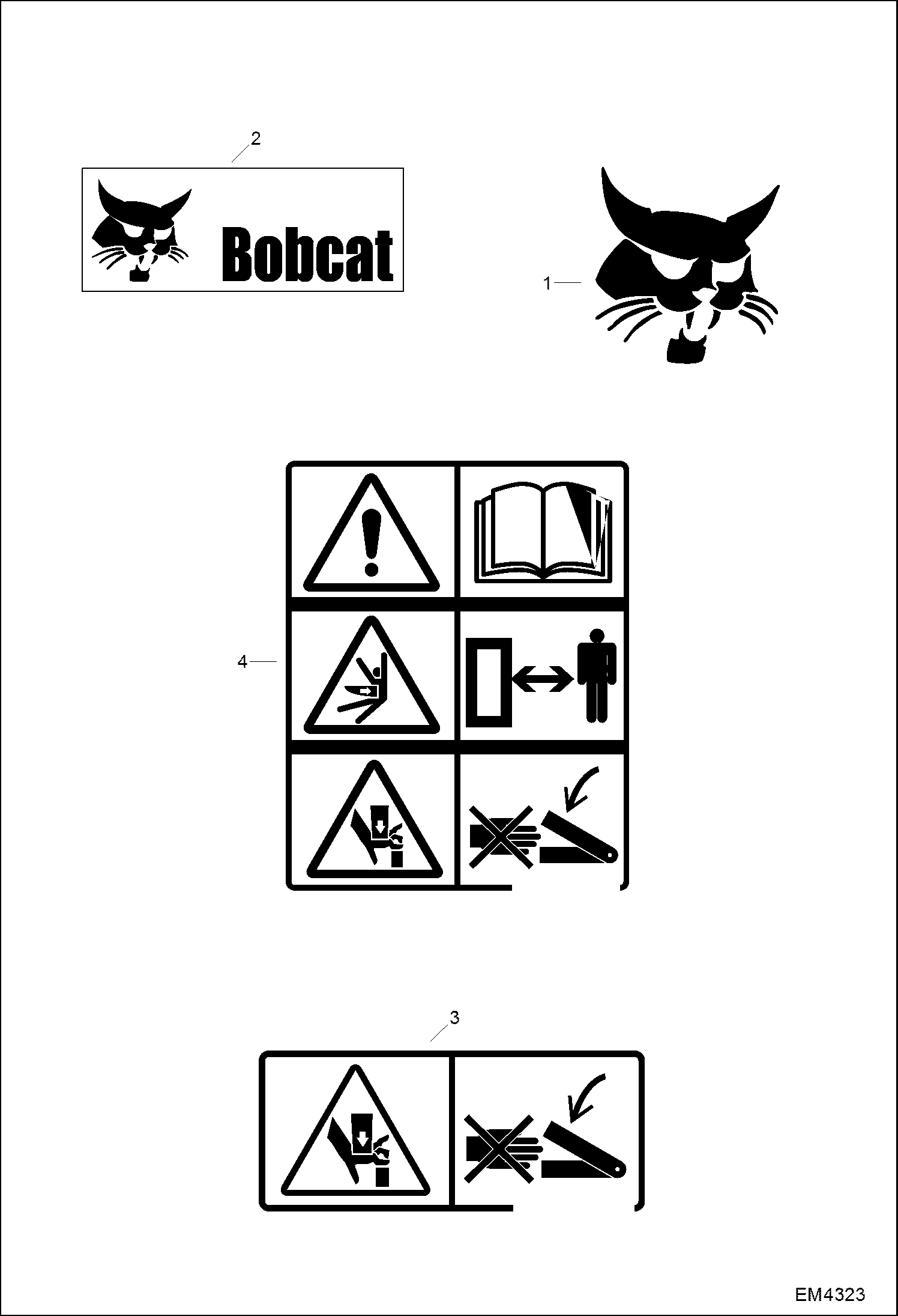 ПОВОРОТНО-НАКЛОННЫЙ МЕХАНИЗМ (ПРЕДУПРЕЖДАЮЩИЕ ТАБЛИЧКИ) (СЕРИЙНЫЙ НОМЕР AFF000101 И ВЫШЕ)