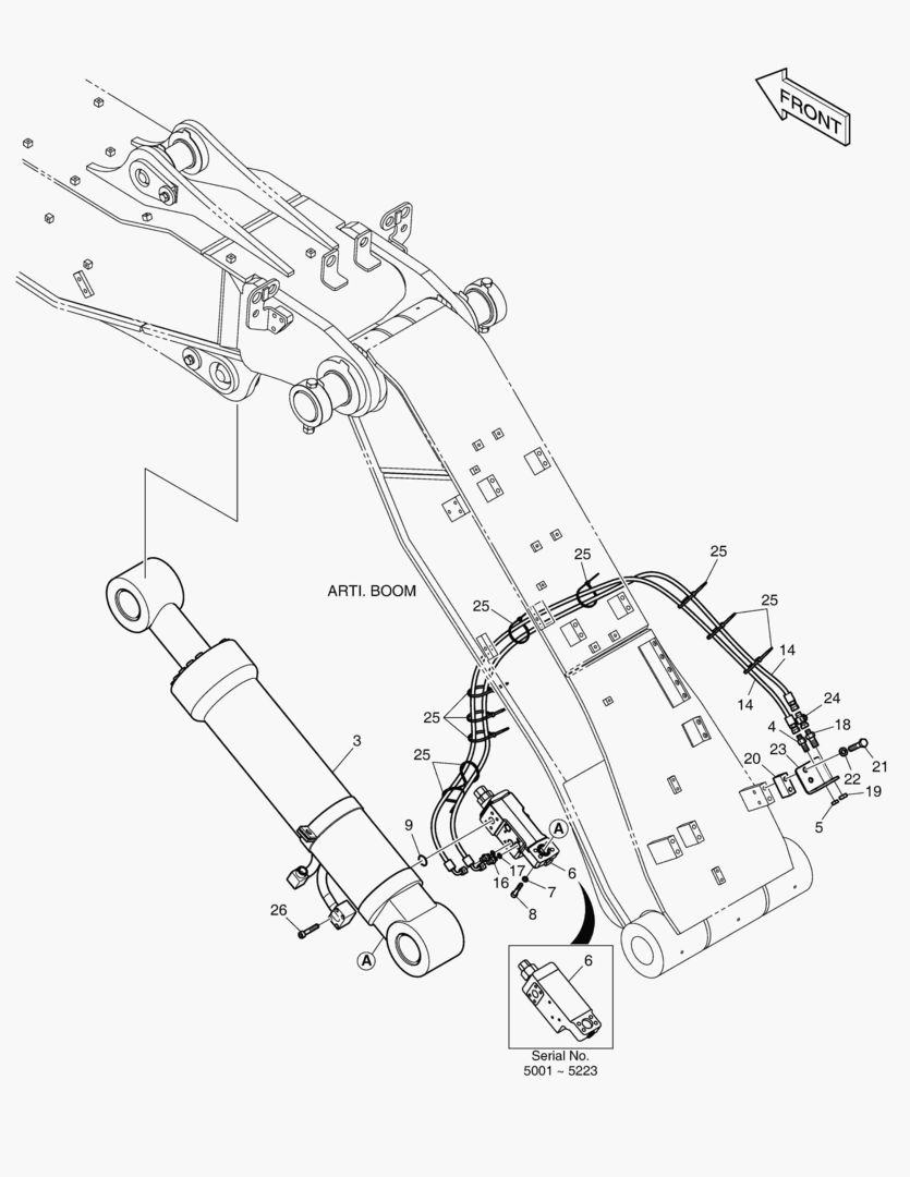 ТРУБОПРОВОД СТРЕЛЫ С ИЗМЕНЯЕМОЙ ГЕОМЕТРИЕЙ - ГИДРОЗАМОК
