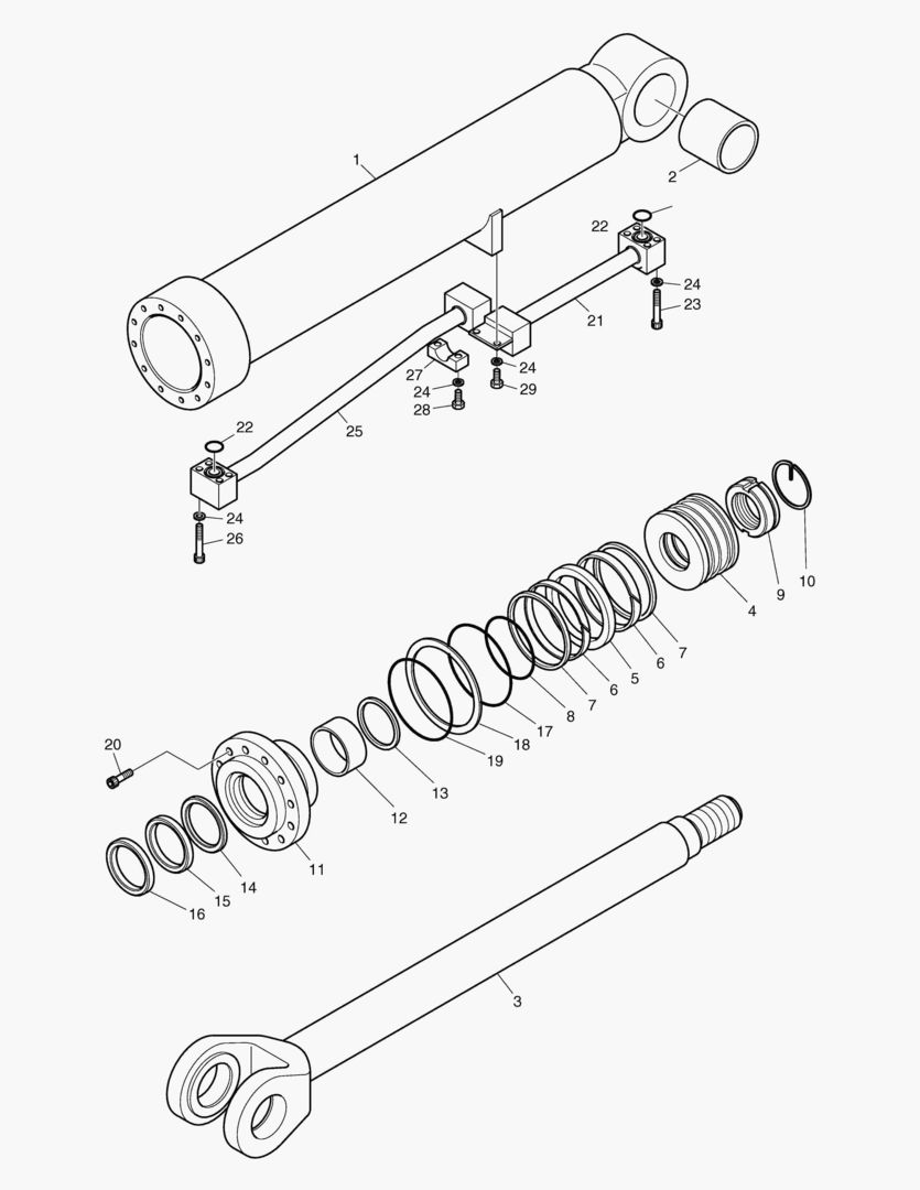ГИДРОЦИЛИНДР ПОДЪЕМА-ПРАВОСТОРОННИЙ