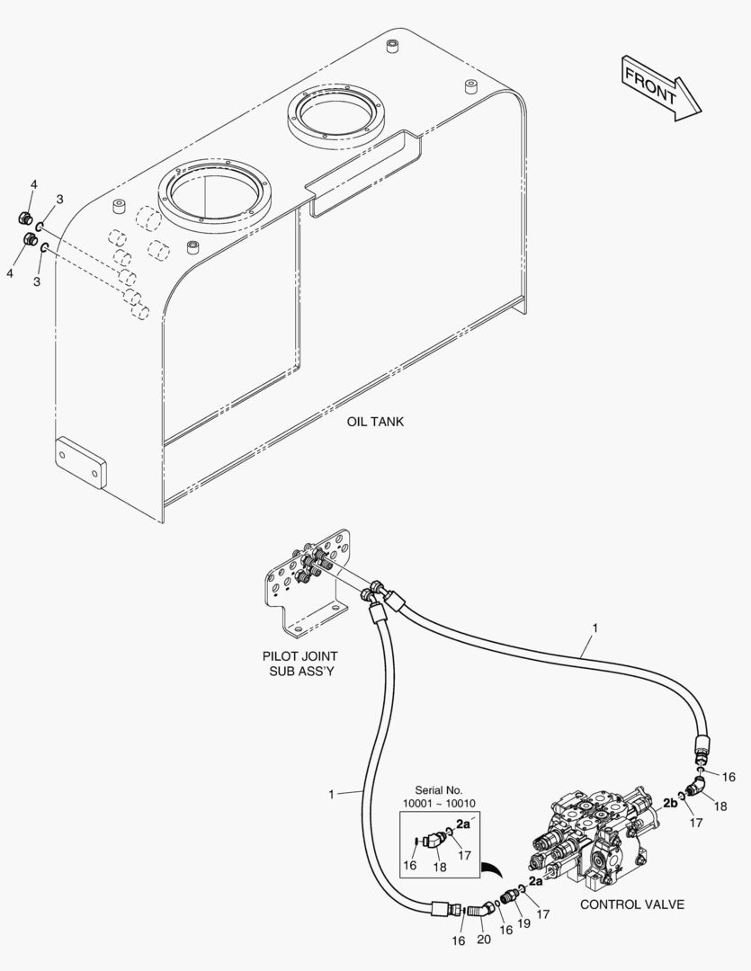ТРУБОПРОВОД СЕРВОУПРАВЛЕНИЯ - 2 КАТУШКИ