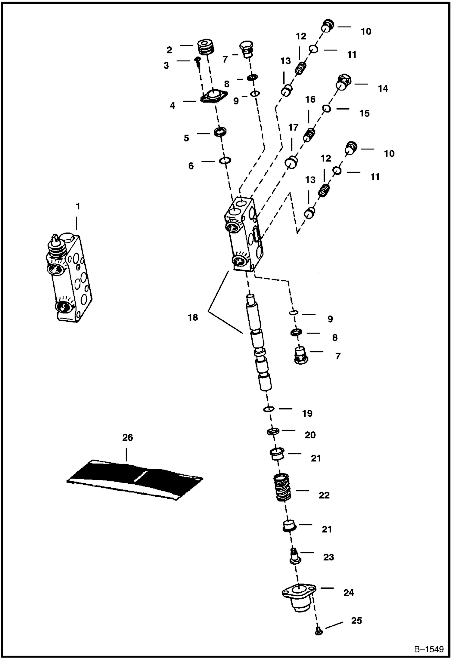 ЭКСКАВАТОР-ПОГРУЗЧИК (СЕКЦИЯ РАСПРЕДЕЛИТЕЛЯ - КОВШ И РУКОЯТЬ СТРЕЛЫ ЧЕРПАКА) (914A)
