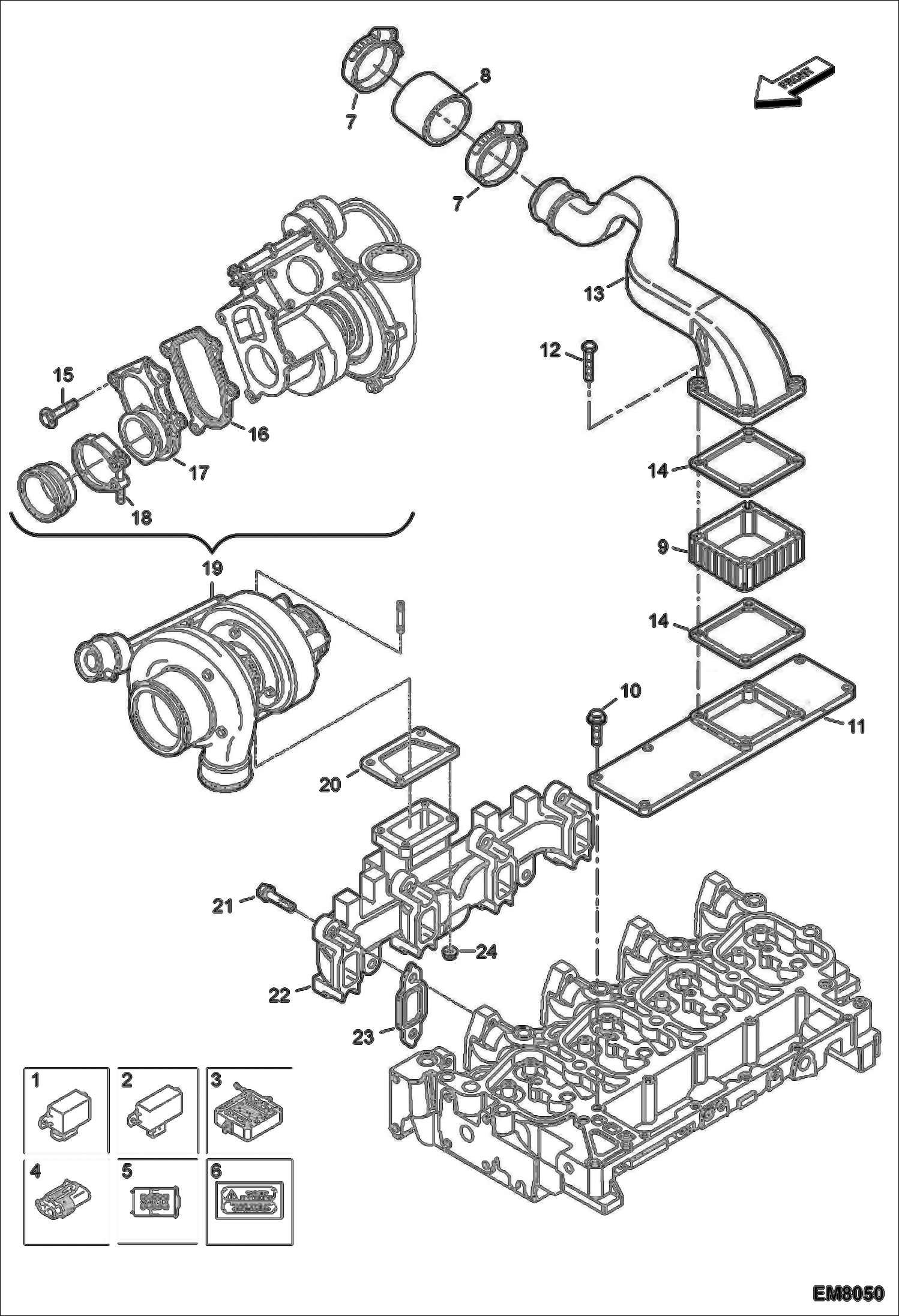 ВЫХОДНОЙ ПАТРУБОК И ТУРБОКОМПРЕССОР)