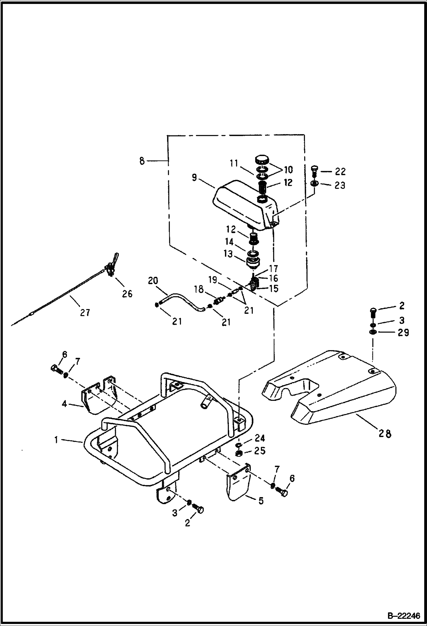 РАМА ШАССИ (СЕКЦИЯ РУКОЯТОК)