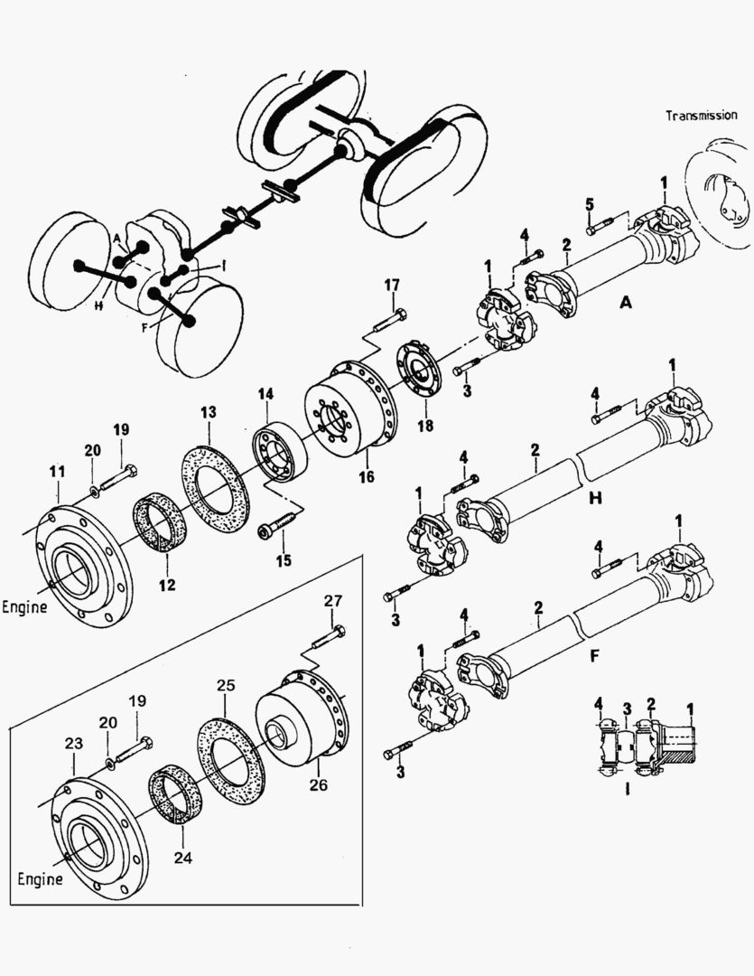 G030-1 INTERMEDIATE SHAFTS; FRONT WAGON
