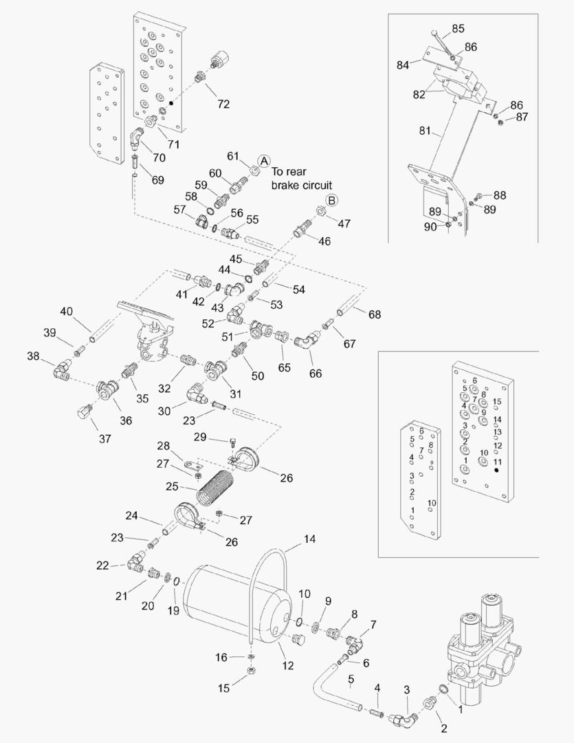 G043-3 REAR BRAKE CIRCUIT; FRONT VEHICLE