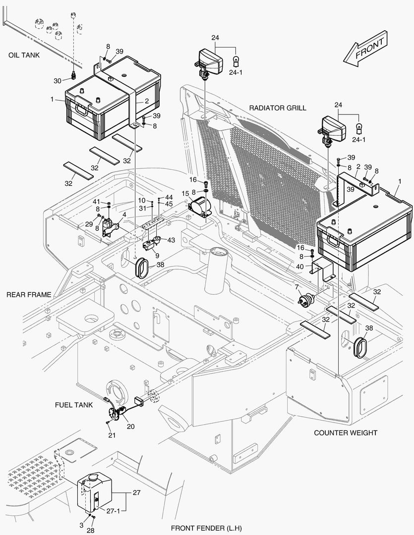 1640 ELECTRIC PARTS - BATTERY & REAR LAMP
