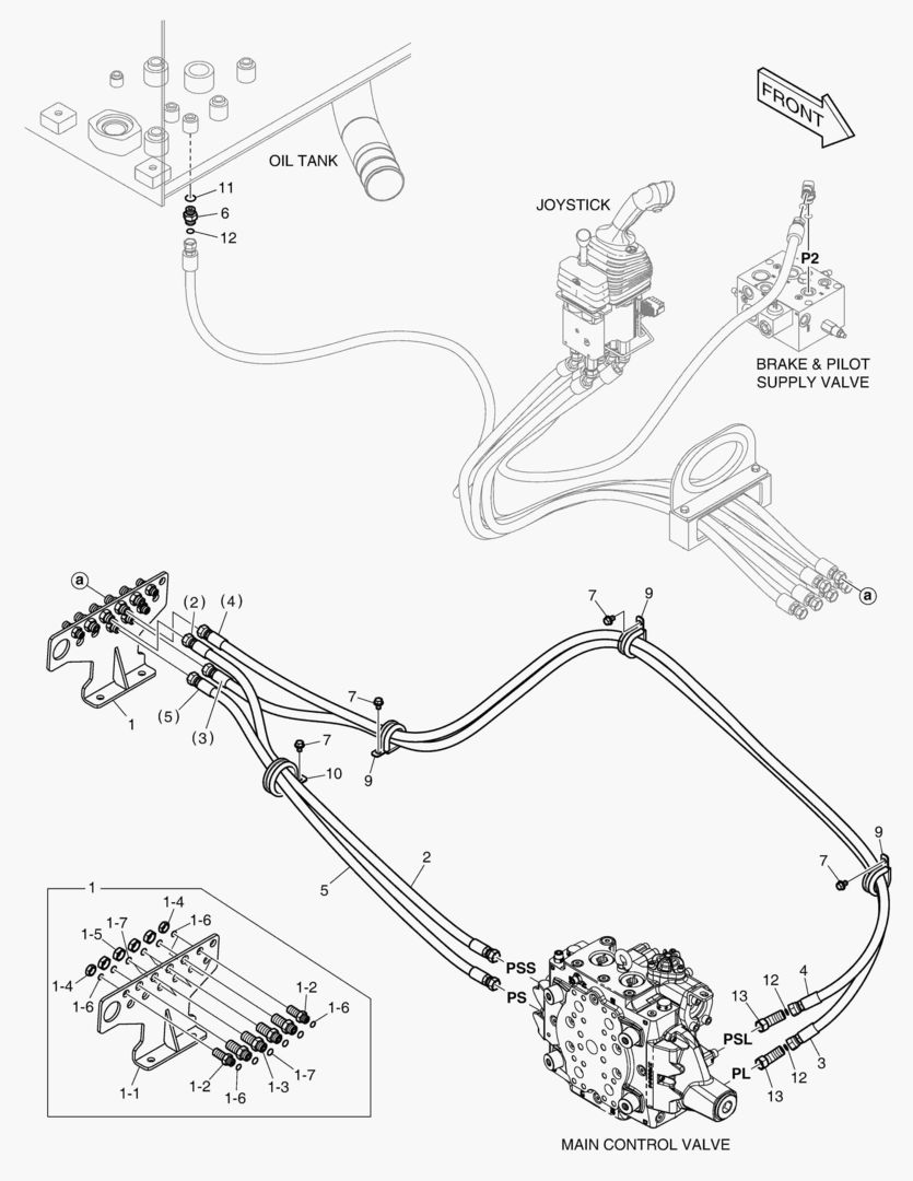 ТРУБОПРОВОД СЕРВОУПРАВЛЕНИЯ - 2 КАТУШКИ