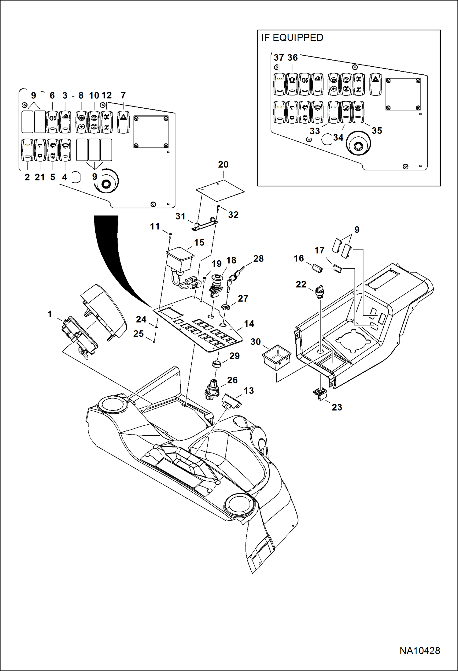 ЭЛЕКТРОСХЕМА КАБИНЫ (ПАНЕЛЬ ПРИБОРОВ)