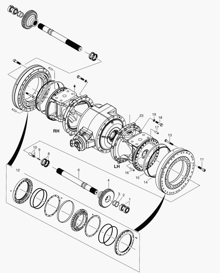 G092-50 AXLE HOUSING L.H. ASS`Y
