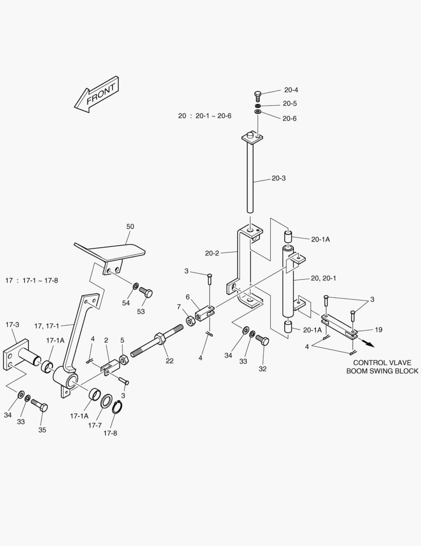 РЫЧАГ - ПОВОРОТ СТРЕЛЫ