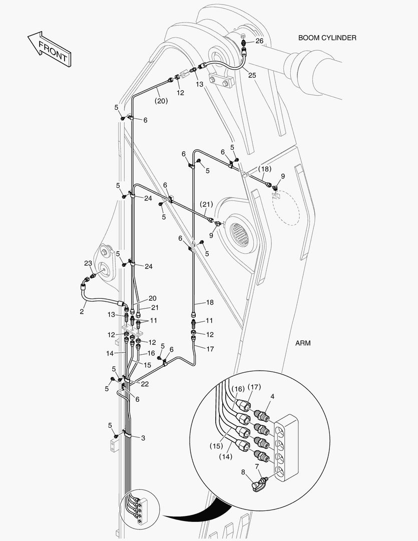 ТРУБОПРОВОД СМАЗОЧНОЙ СИСТЕМЫ - РУКОЯТЬ 3.95 м