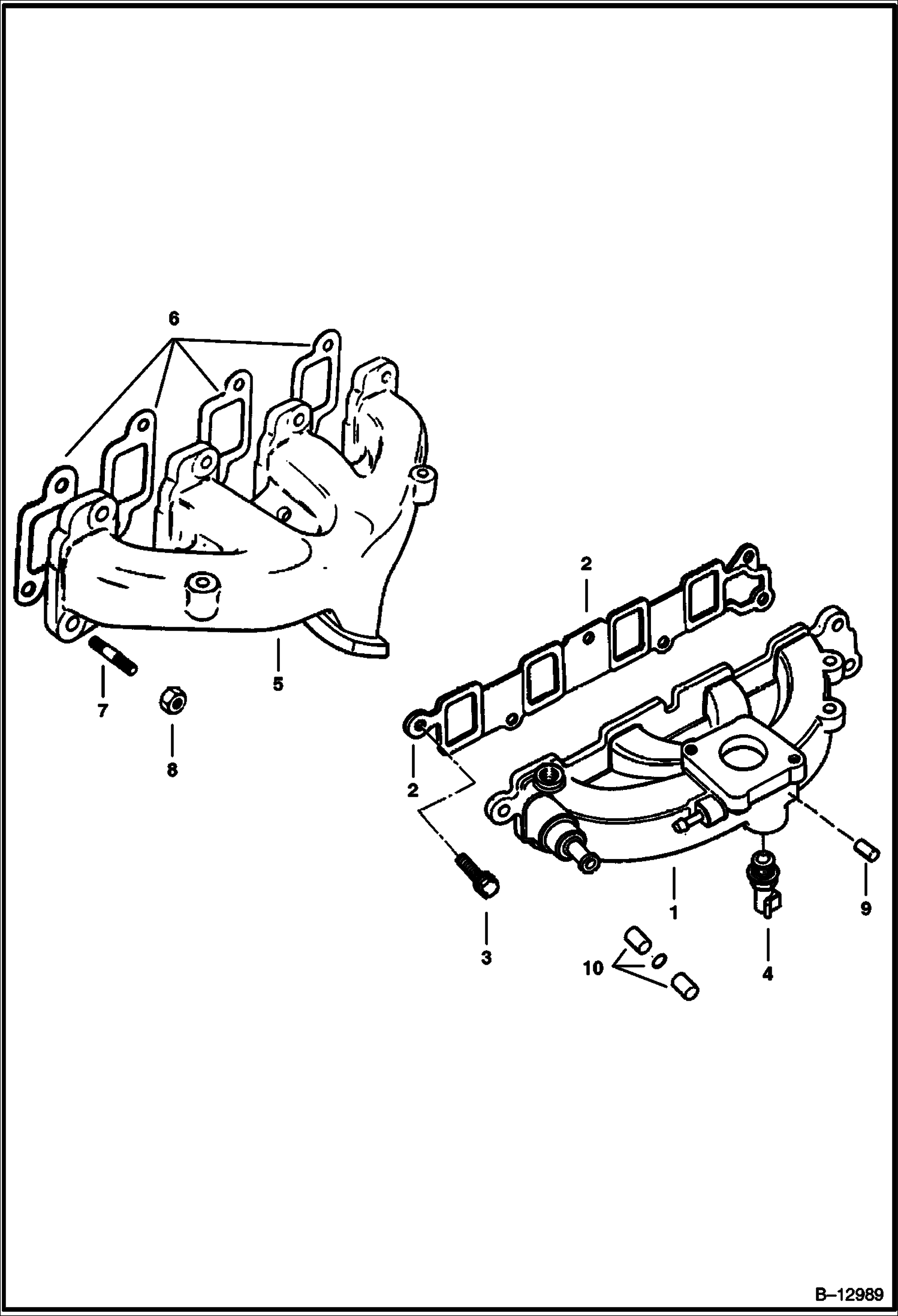 ВХОДНОЕ ОТВЕРСТИЕ И ВЫХЛОПНОЙ ТРУБОПРОВОД ДВИГАТЕЛЯ (СЕРИЙНЫЙ НОМЕР 12001 И ВЫШЕ)