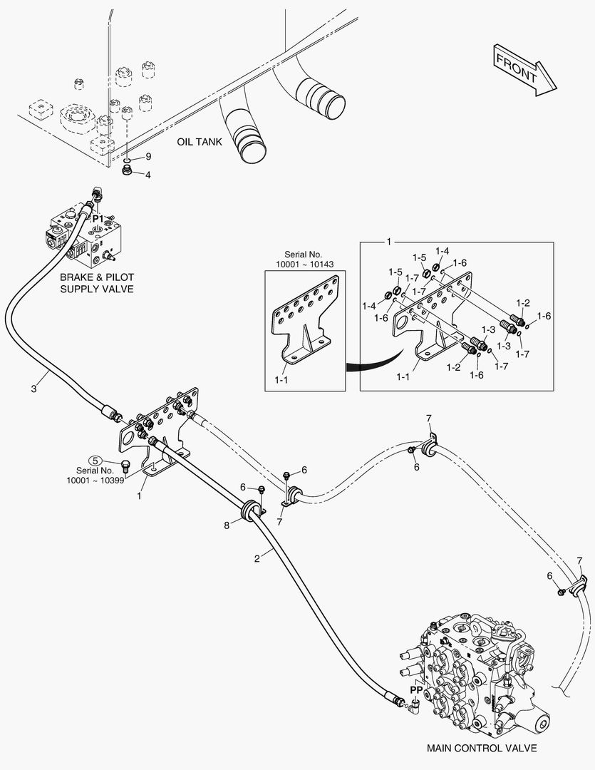ТРУБОПРОВОД СЕРВОУПРАВЛЕНИЯ - 3 КАТУШКИ(ЭЛЕКТРИКА)