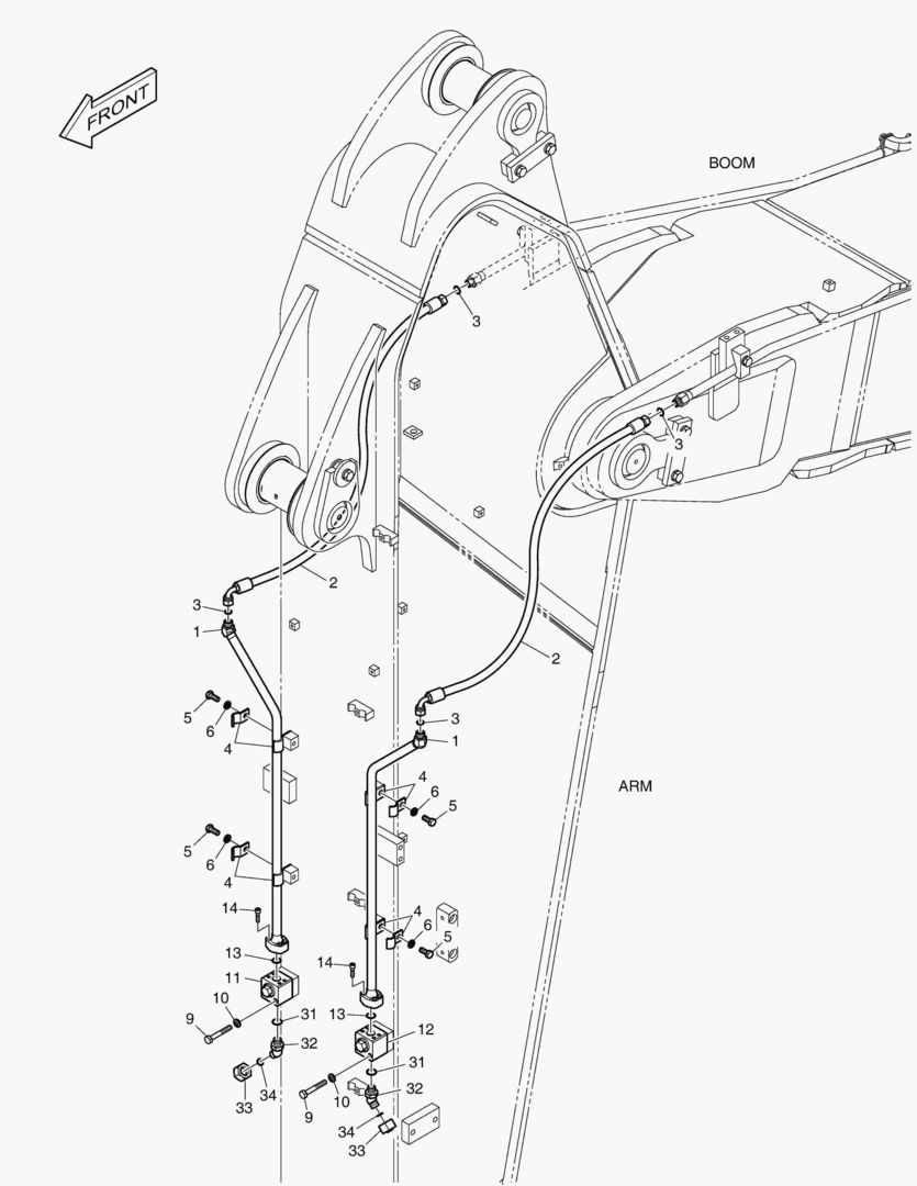 ГИДРОСИСТЕМА РУКОЯТИ - ВРАЩАЮЩИЙСЯ(РУКОЯТЬ 2.95 м)