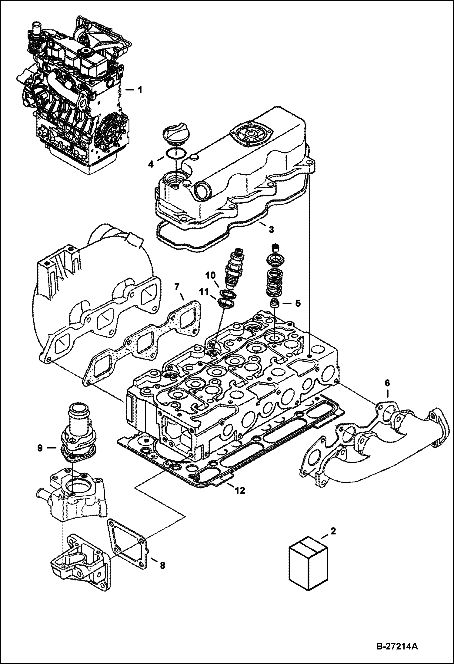 ДВИГАТЕЛЬ И КОМПЛЕКТ ДЕТАЛЕЙ ВЕРХНЕГО УПЛОТНИТЕЛЬНОГО КОЛЬЦА KUBOTA - D1703-M-E3B - ВРЕМЕННЫЙ TIER IV REPLACEMENT